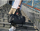 Сумка унісекс спортивна дорожня велика чорна, фото 6