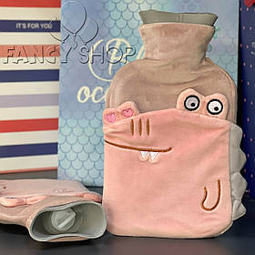 Грілка водяна дитяча в чохлі "Крокодил", коричнева, Грелка детская водяная