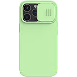 Силіконовий чохол Nillkin для Apple iPhone 13 Pro (CamShield Silky Silicone Case) Green з захистом камери, фото 3