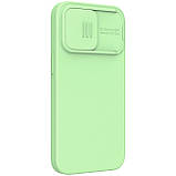 Силіконовий чохол Nillkin для Apple iPhone 13 Pro (CamShield Silky Silicone Case) Green з захистом камери, фото 5