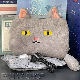 Грілка для рук "Котик", сіра, Електрическая грелка для рук "Котик"