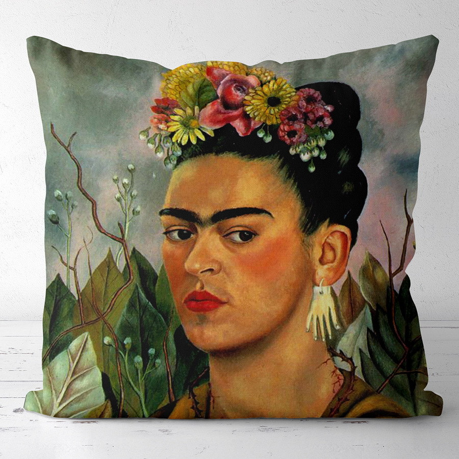 Подушка з принтом габардинова Фріда Кало 50x50 (5P_CASA033), фото 1