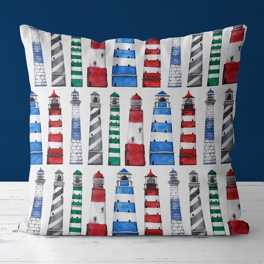 Подушка з принтом габардинова Sometime you just need a beach day (маяки) 50x50 (5P_CASA018), фото 1