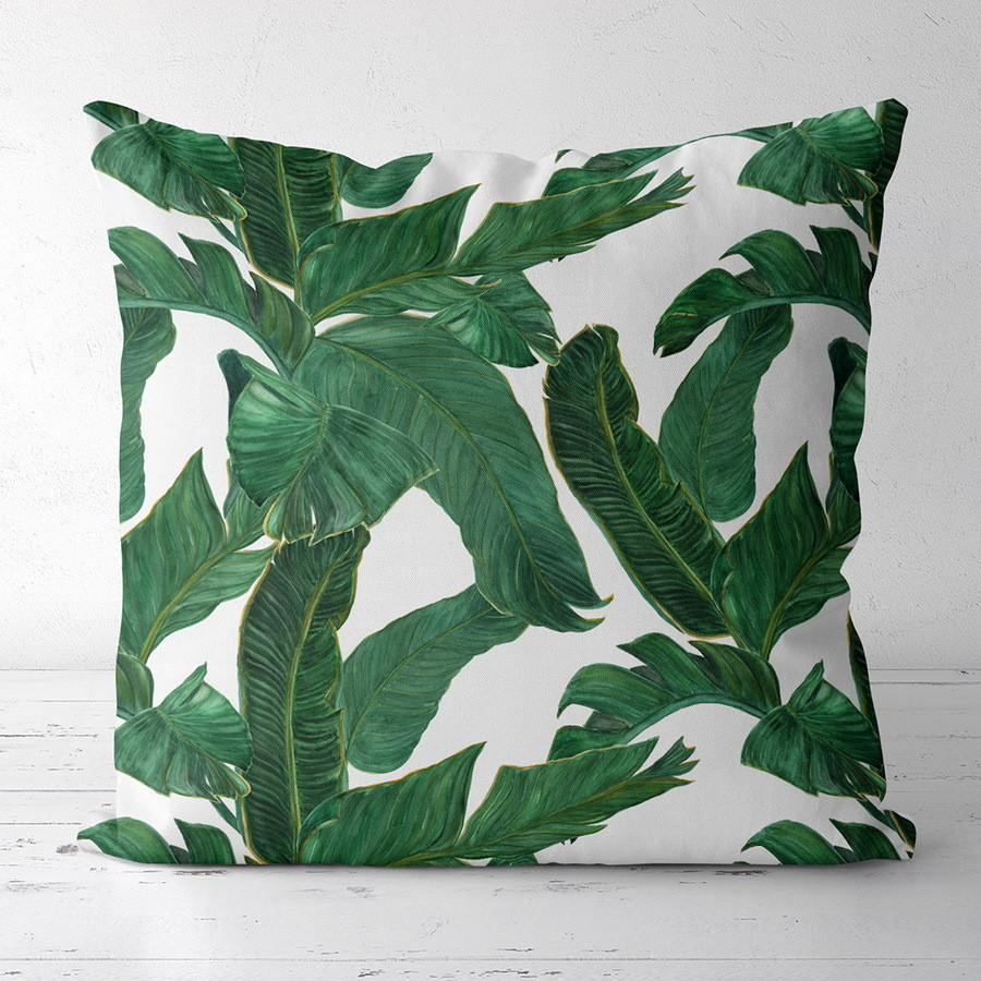Подушка з принтом габардинова Тропічний лист 50x50 (5P_CASA015), фото 1