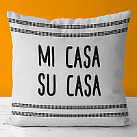 Подушка габардинова з принтом Mi casa su casa 30x30 (3P_CASA004)