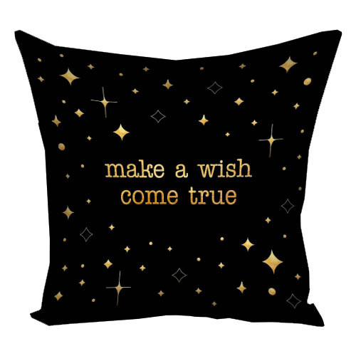 Подушка з принтом габардинова Make a wish come true 50x50 (5P_CASA040), фото 1