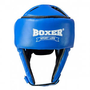Шолом карате BOXER Еліт L шкіра синій