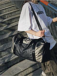 Сумка унісекс спортивна дорожня велика сіра, фото 4