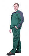 Костюм рабочий зелено-серый куртка и полукомбинезон
