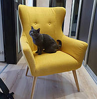 Кресло мягкое Halmar COTTO ткань, 73x76x99х43 см Желтый