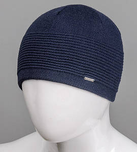 Чоловіча в'язана шапка на флісі Nord (Diligo), Темно-синій
