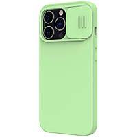 Силиконовый чехол Nillkin для Apple iPhone 13 Pro (CamShield Silky Silicone Case) Green с защитой камеры
