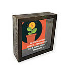 Дерев'яна копілка (скарбничка) 20х20 см Багатство заскоро здобуте хркп0027бу Тур-Колекшн, фото 2