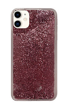 Чохол Silicone з Блискітками для iPhone 11 (02) Rose рожевий
