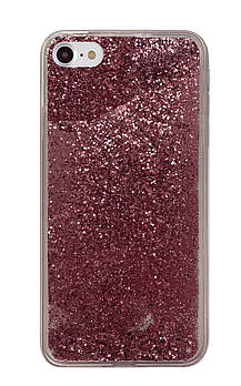 Чохол Silicone з Блискітками для iPhone 7 (02) Rose рожевий