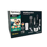 Блендер подрібнювач ручний погружний кавомолка з чашею Rainberg RB-6212 7в1 1000 Вт багатофункціональний, фото 10