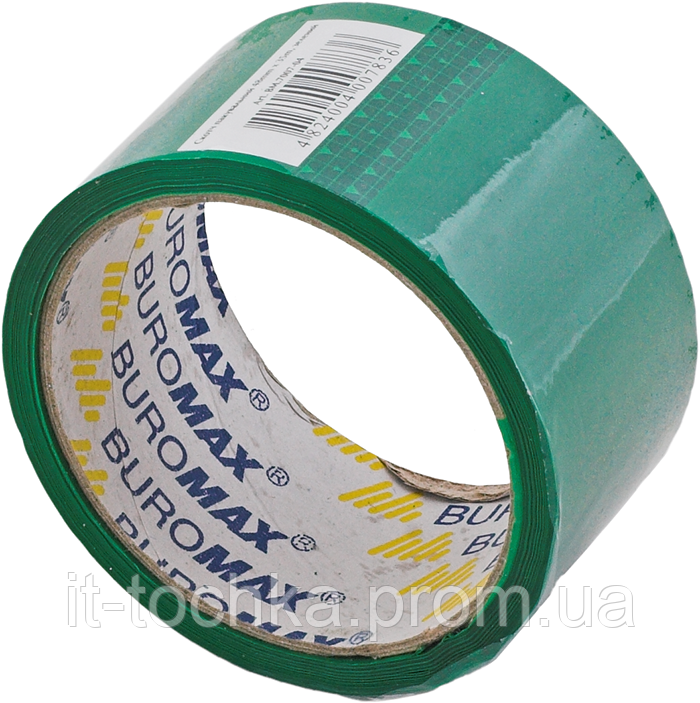 Скотч клейка стрічка упаковувальна buromax bm.7007-04 зелена 48 мм x 35 м