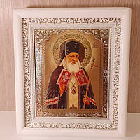 Ікона Лука, сповідник, архієпископ Красноярський і Кримський, лик 15х18 см, в білому дерев'яному кіоті