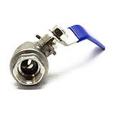 Кран кульовий із нержавіючої сталі (AISI 304) 1 дюйм з фум-стрічкою, фото 4