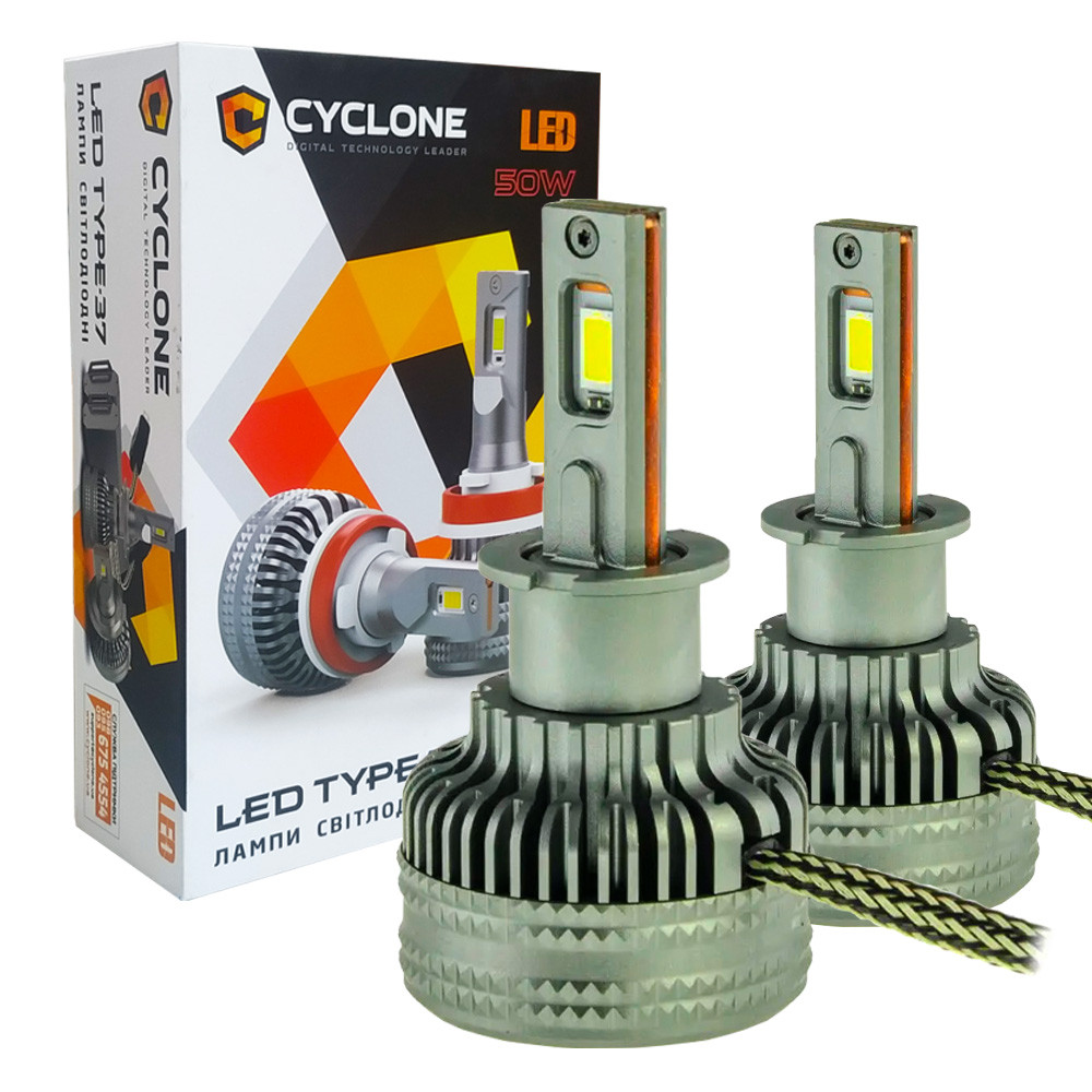 Лампа світлодіодна для фар CYCLONE LED H3 6000K 12000LM TYPE 37 2 шт комплект