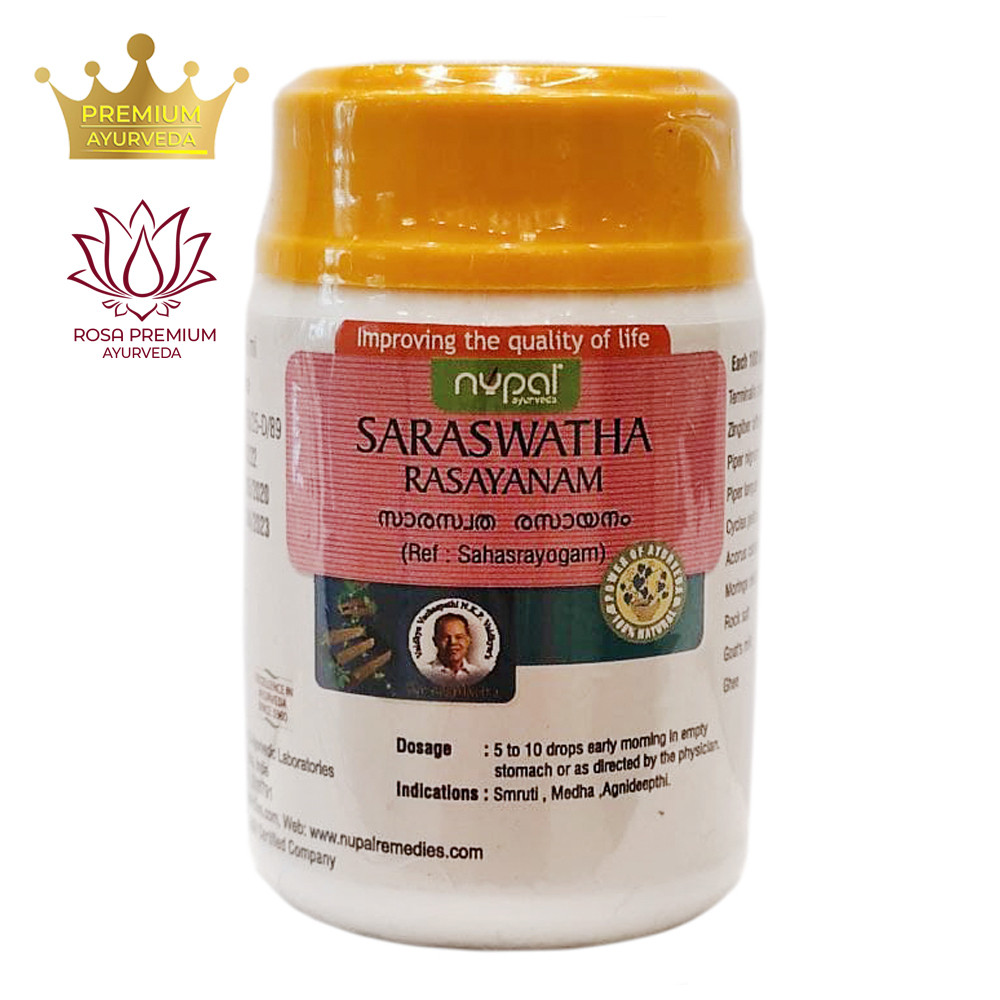 Сарасвата Расаяна (Saraswatha Rasayanam, Nupal Remedies), 100 мл - преміум якість Аюрведа