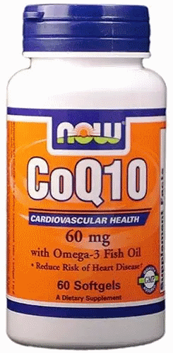 CoQ10 Коензим 60 мг + Риб'ячий жир, NOW Foods, CoQ10 with Omega-3 Fish Oil, 60mg, 60 sgels, фото 1