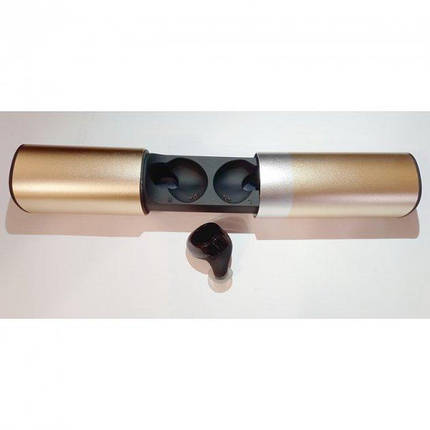 Бездротовий навушник (лівий) у кейсі Power Bank Alitek S2 TWS Bluetooth гарнітура Black/Gold, фото 1