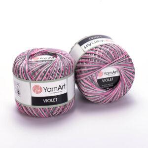 Турецька пряжа для в'язання YarnArt Violet Melange (віолет меланж)100% мерсеризує бавовна - 504