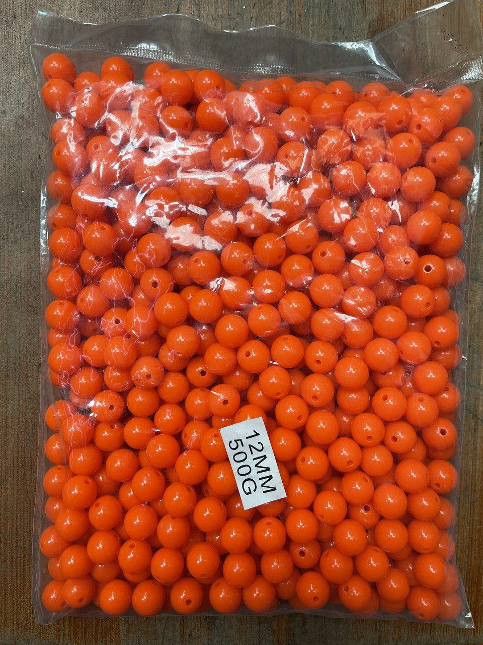 Бусини круглі " Класика" 12 мм оранжеві 500 грамів