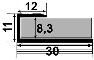 Алюминиевый стартовый L-профиль (внутри 8мм) крашеный "Декор под дерево" СУ 8 длина 3,0 - фото 2 - id-p426996012