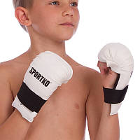 Детские перчатки (накладки) для каратэ SPORTKO UR NK2 белый (размер S)