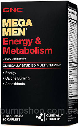 Вітаміни для чоловіків GNC Mega Men® Energy & Metabolism 90 капс., фото 1