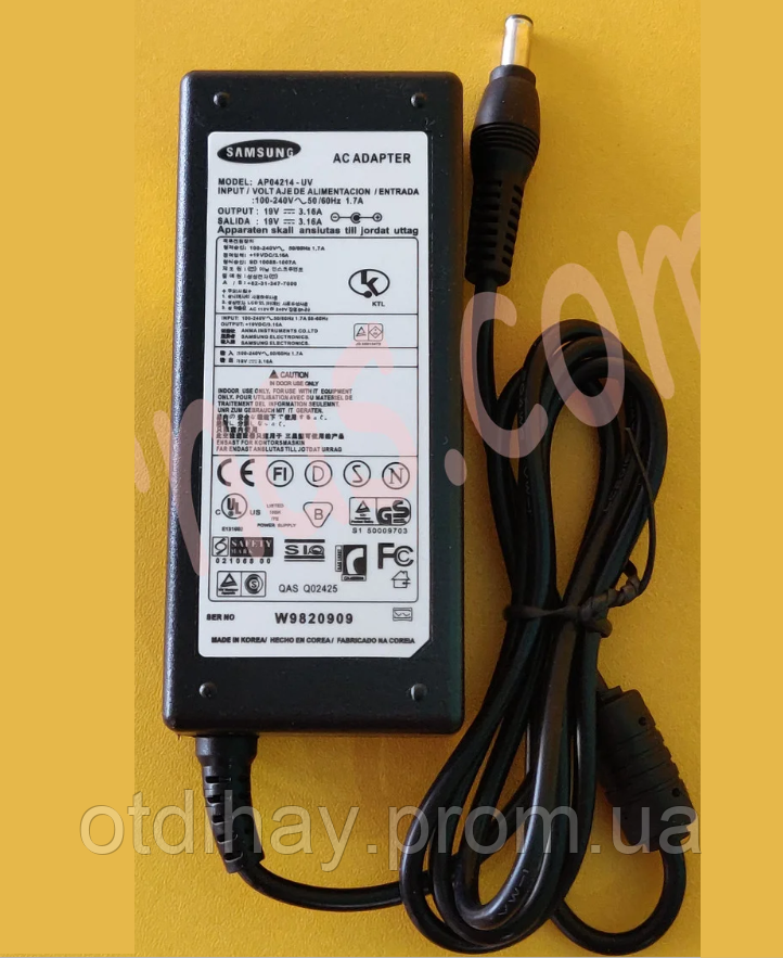 Блок живлення Samsung 19V 3.16A, 60W (5.0 * 3.0)