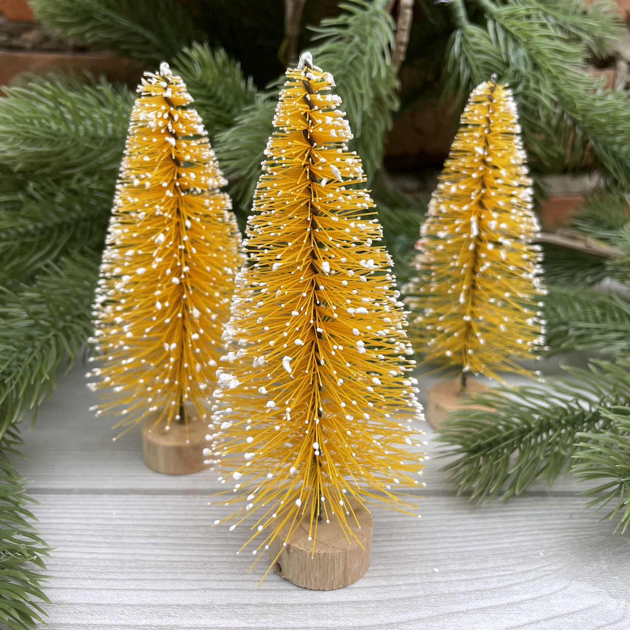 Новорічна іграшка ялинка середня " золото" 12.5 см, фото 1