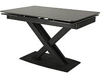Кухонный раскладной стол с керамической поверхностью TML-817 черный оникс VetroMebel