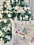Наволочка Новорічна , одностороння 45х45 см., гобеленова, фото 2