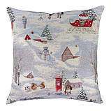 Наволочка Новорічна , одностороння 45х45 см., гобеленова, фото 3