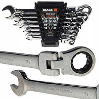 Набір ключів із тріскачкою та карданом 8-22 Black 8 шт.