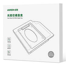UGREEN HDD Caddy 9.5 mm SATA to USB 3.0, адаптер Кишеня для другого жорсткого диска в ноутбук 2,5" HDD і SSD, фото 3