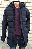 Куртка чоловіча зимова подовжена темно-синя, фото 4