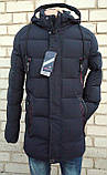 Куртка чоловіча зимова подовжена темно-синя, фото 5