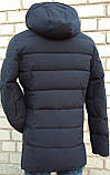 Куртка чоловіча зимова подовжена темно-синя, фото 6