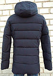 Куртка чоловіча зимова подовжена темно-синя, фото 7