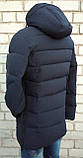 Куртка чоловіча зимова подовжена темно-синя, фото 8