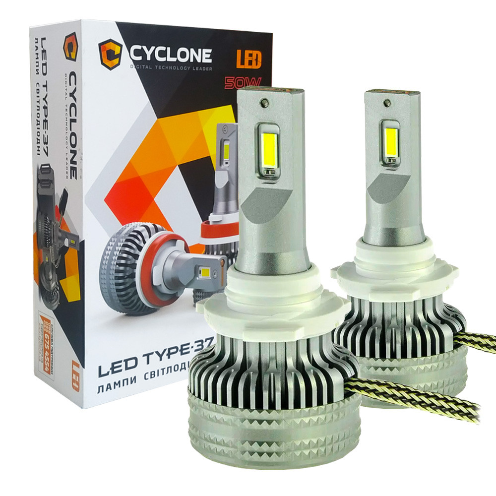 Лампа світлодіодна для фар CYCLONE LED HB4 (9006) 6000K 12000LM TYPE 37 2 шт комплект