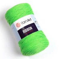 Турецкая пряжа для вязания YarnArt Ribbon ( риббон ) ковриков , корзин - 802 зеленый