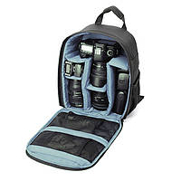 Рюкзак для фотоапарата і фототехніки Photo Bag чорний із сірим фоторюкзак з кріпленням для штатива