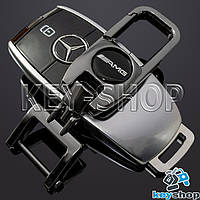 Брелок для ключа Mercedes AMG (Мерседес AMG), (темный хром), с карабином