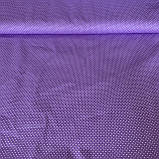 Тканина Польща бавовна біла цяточка 1,5 мм на бузковому, ш.160 см, фото 2