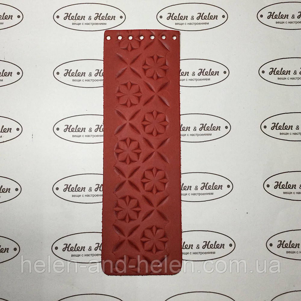 Клапан для сумки вузький. "Орнамент". Червоний, фото 1